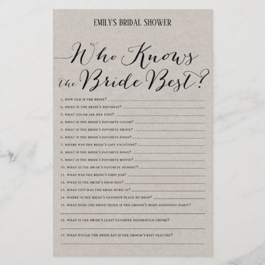 Modernes Rustikales Graues Brautparty (Vorderseite)