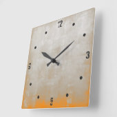 Modernes, rustikales, graues Orange-Abstrakt Quadratische Wanduhr (Winkel)