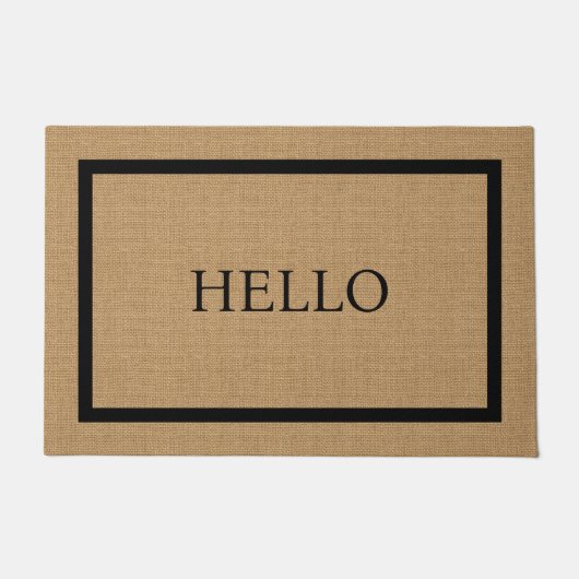 Modernes Rustikales Hallo Fußmatte (Vorderseite)
