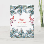 Modernes rustikales Happy Holidays Corporate LOGO Karte (Vorderseite)