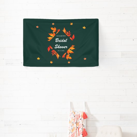 Modernes Rustikales Herbstleaves-Brautparty Banner (InSitu)