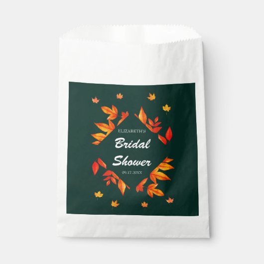 Modernes Rustikales Herbstleaves-Brautparty Geschenktütchen (Vorderseite)