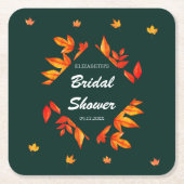 Modernes Rustikales Herbstleaves-Brautparty Rechteckiger Pappuntersetzer (Vorderseite)