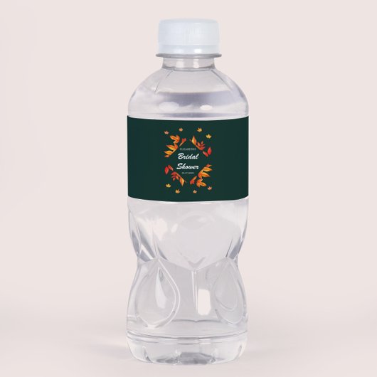 Modernes Rustikales Herbstleaves-Brautparty Wasserflaschenetikett