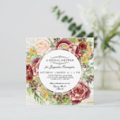 Modernes Rustikales Herbstrot-Brautparty Einladung (Stehend Vorderseite)