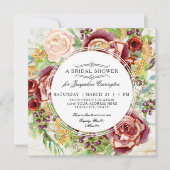 Modernes Rustikales Herbstrot-Brautparty Einladung (Vorderseite)