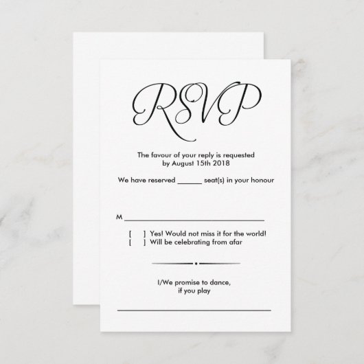 Modernes rustikales Hochzeitskarten-Design v1 Einladung (Vorne/Hinten)