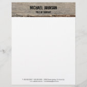 Modernes Rustikales Holz Briefkopf (Vorderseite)