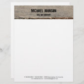 Modernes Rustikales Holz Briefkopf (Vorne/Hinten)