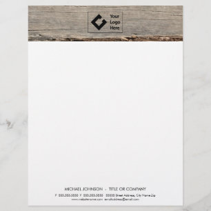 Modernes rustikales Holz mit Logo Briefbogen