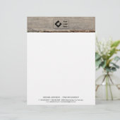 Modernes rustikales Holz mit Logo Briefbogen (Stehend Vorderseite)