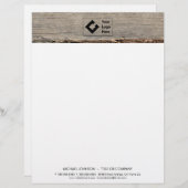 Modernes rustikales Holz mit Logo Briefbogen (Vorne/Hinten)