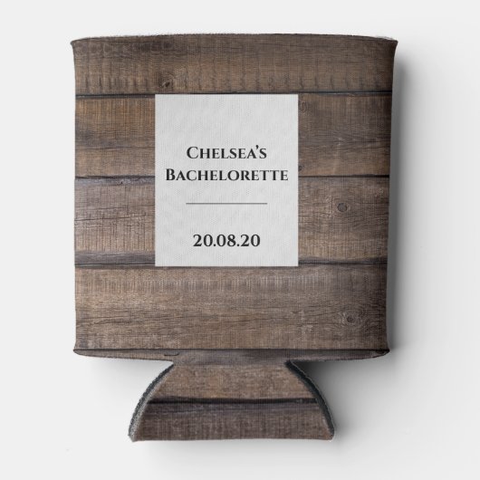 Modernes rustikales Holz Personalisiertes Party kü Dosenkühler (Vorderseite)