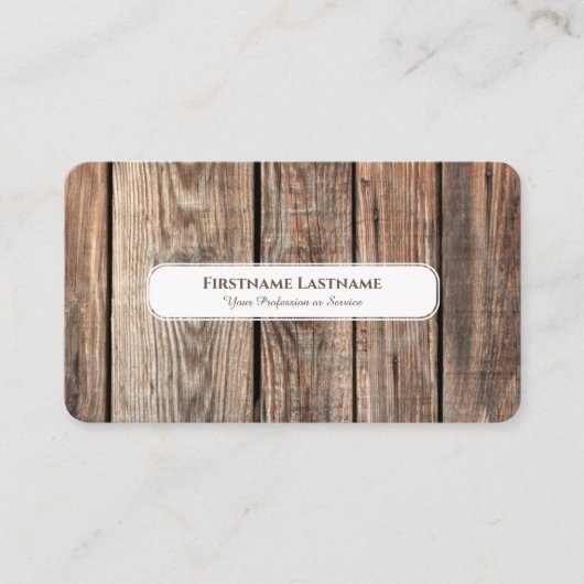 Modernes rustikales Holzdesign elegant weiß Visitenkarte (Vorderseite)