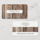 Modernes rustikales Holzdesign elegant weiß Visitenkarte (Vorne/Hinten)