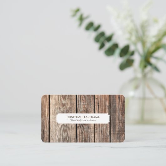 Modernes rustikales Holzdesign elegant weiß Visitenkarte (Stehend Vorderseite)