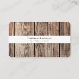 Modernes rustikales Holzdesign mit weißen Streifen Visitenkarte