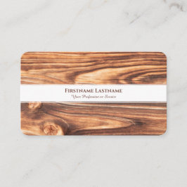 Modernes rustikales Holzdesign mit weißen Streifen Visitenkarte