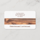 Modernes rustikales Holzdesign mit weißen Streifen Visitenkarte (Rückseite)