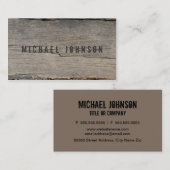 Modernes rustikales hölzernes einzigartiges visitenkarte (Vorne/Hinten)