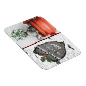 Modernes Rustikales Holzherz Familienurlaub Foto Magnet (Rechte Seite)