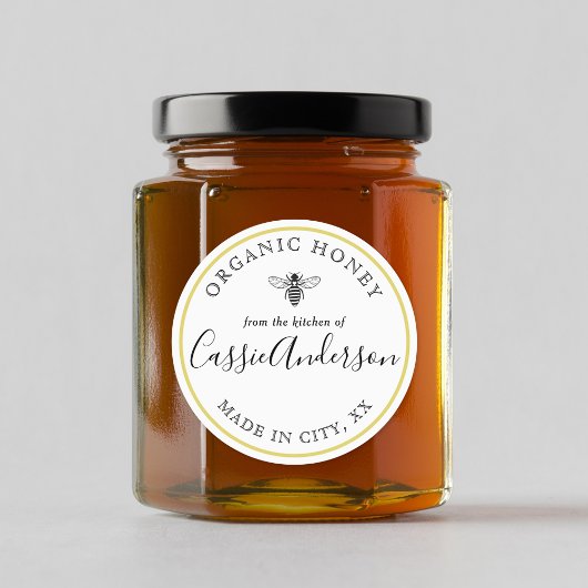 Modernes, rustikales Honig Personalisiert Runder Aufkleber