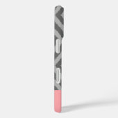 Modernes, rustikales Ikat Gray Coral Heart Monogra Case-Mate iPhone Hülle (Rückseite / Rechts)