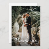 Modernes rustikales Kalligrafie-Skript Hochzeitssk Dankeskarte (Vorne/Hinten)