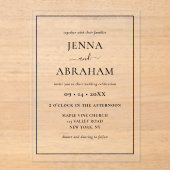 Modernes Rustikales Minimal Acryleinladungen (Vorderseite)