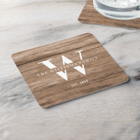 Modernes rustikales Monogramm Familienname Vintage