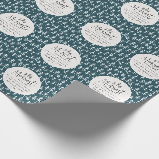 modernes rustikales Multi-Foto Geschenkpapier (Ecke)