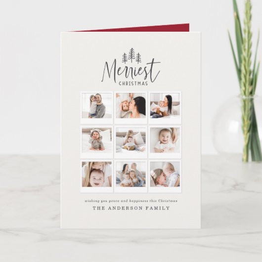 modernes rustikales Multi-Foto Karte (Vorderseite)