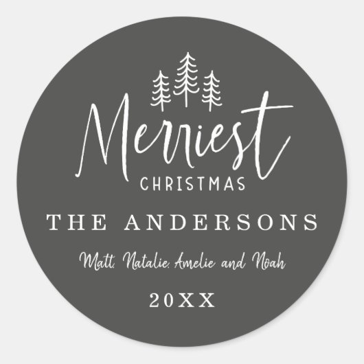 modernes rustikales Multi-Foto Runder Aufkleber (Vorderseite)