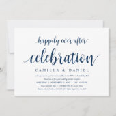 Modernes, rustikales, navy Blue Script, Hochzeitsf Einladung (Vorderseite)