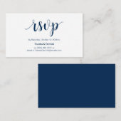 Modernes Rustikales, Navy Blue Script, online UAWG Begleitkarte (Vorne/Hinten)