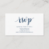 Modernes Rustikales, Navy Blue Script, online UAWG Begleitkarte (Vorderseite)