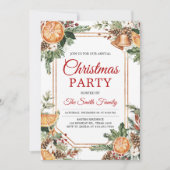 Modernes Rustikales Orange Citrus Weihnachtsgebäck Einladung (Vorderseite)