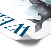 Modernes Rustikales Ozean Begrüßungszeichen Babydu Poster (Ecke)