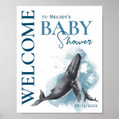 Modernes Rustikales Ozean Begrüßungszeichen Babydu Poster (Vorne)