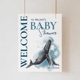 Modernes Rustikales Ozean Begrüßungszeichen Babydu Poster