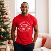 Modernes rustikales Personalisiertes Weihnachtslog T-Shirt