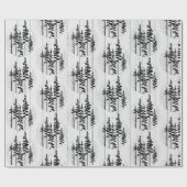 Modernes Rustikales Pinienhain Geschenkpapier (Flach)