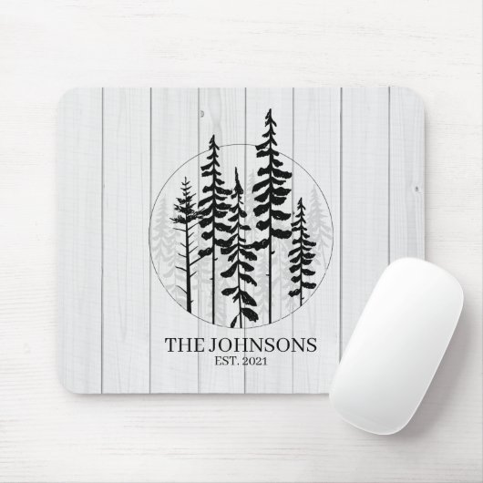 Modernes Rustikales Pinienhain Mousepad (Mit Mouse)