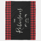 Modernes, rustikales Red Buffalo Kariertes Familie Fleecedecke (Vorderseite)