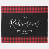 Modernes, rustikales Red Buffalo Kariertes Familie Fleecedecke (Vorderseite (Horizontal))
