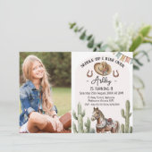 Modernes Rustikales Sattelpferd Einladung (Stehend Vorderseite)