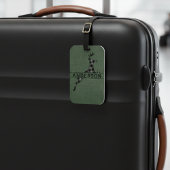 Modernes Rustikales Schwarz-Weiß Kariertes Hirsch Gepäckanhänger