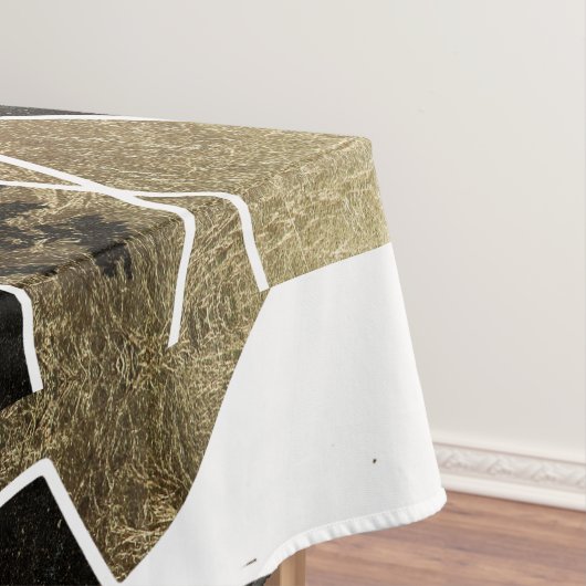 Modernes rustikales Schwarz-weißes und Imitat-Gold Tischdecke (Beispiel)