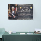 Modernes Rustikales Script Gold Abschluss Foto Woo Banner (Messeveranstaltung)