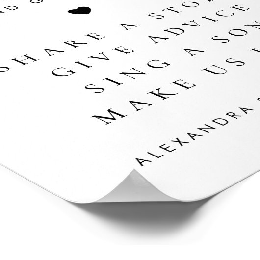 Modernes Rustikales Script-Hochzeitsvideokabinett- Poster (Ecke)